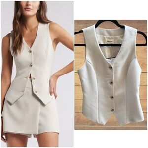 Open Edit The Icon Tailored Waistcoat, Cream, XS